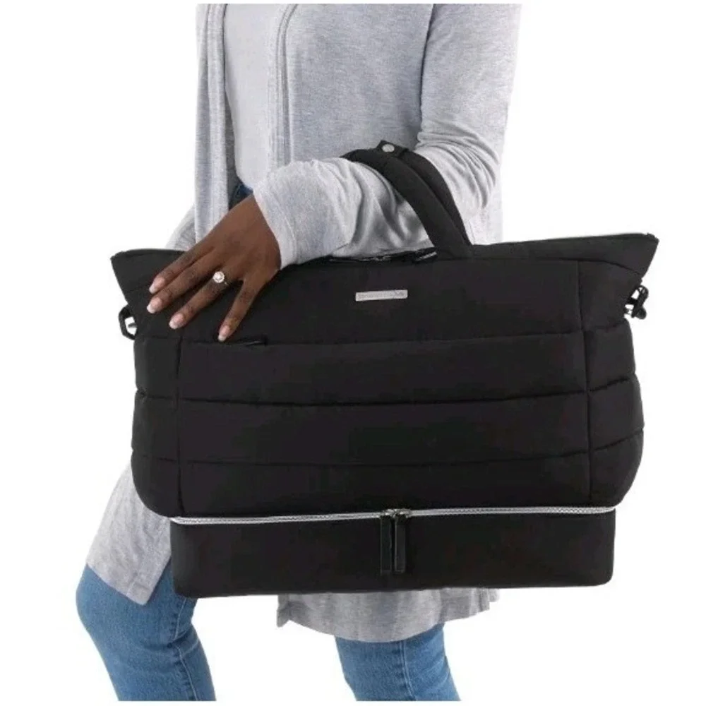 Bananafish Studio 11 Pockets Weekender Tote Diaper Bag Black New No Tags Travel